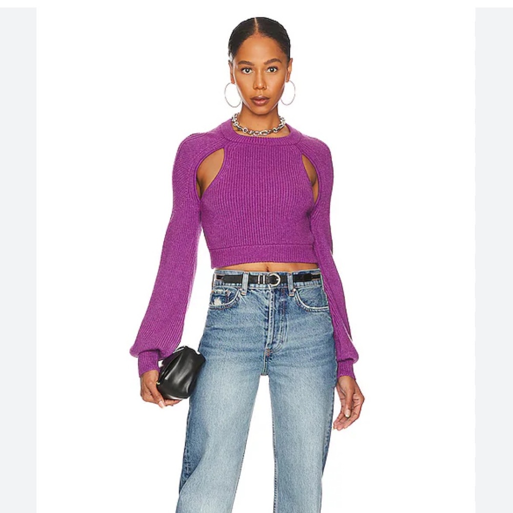 Lovers and Friends Saina Cropped Cut Sweater